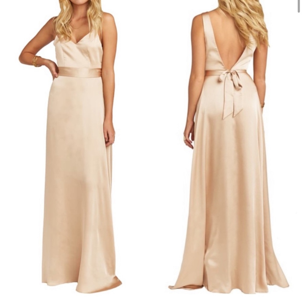 Show Me Your MuMu Satin Jenn Maxi Dress | Champagne Luxe Satin